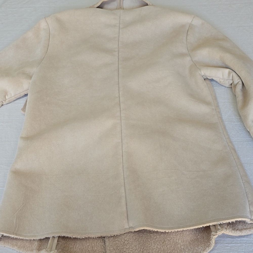 Oddy Faux Shearling & Faux Fur Cream Jacket Women's Size S - Picture 9 of 10